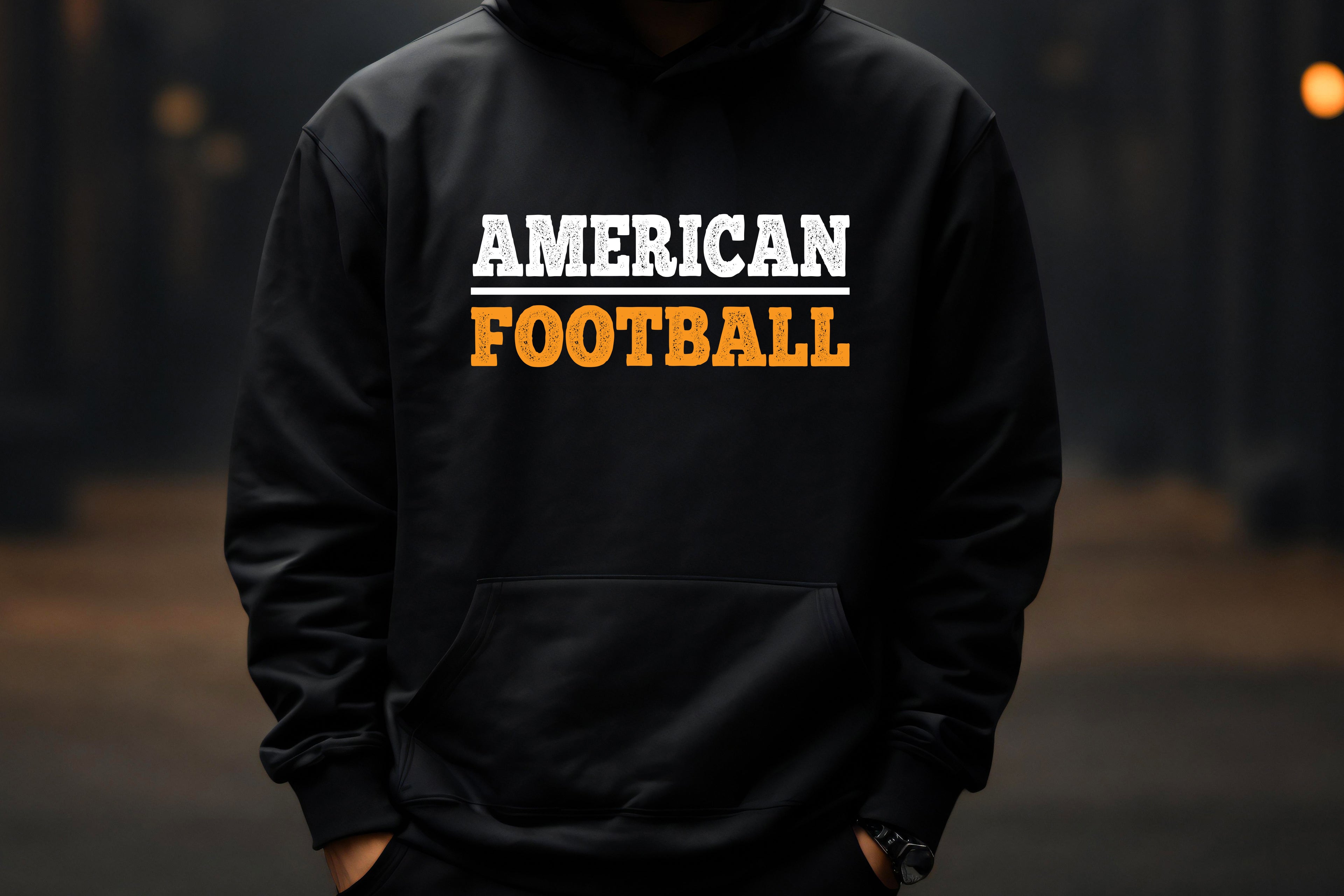 American Football Classic Hoodie – Orange/White Edition