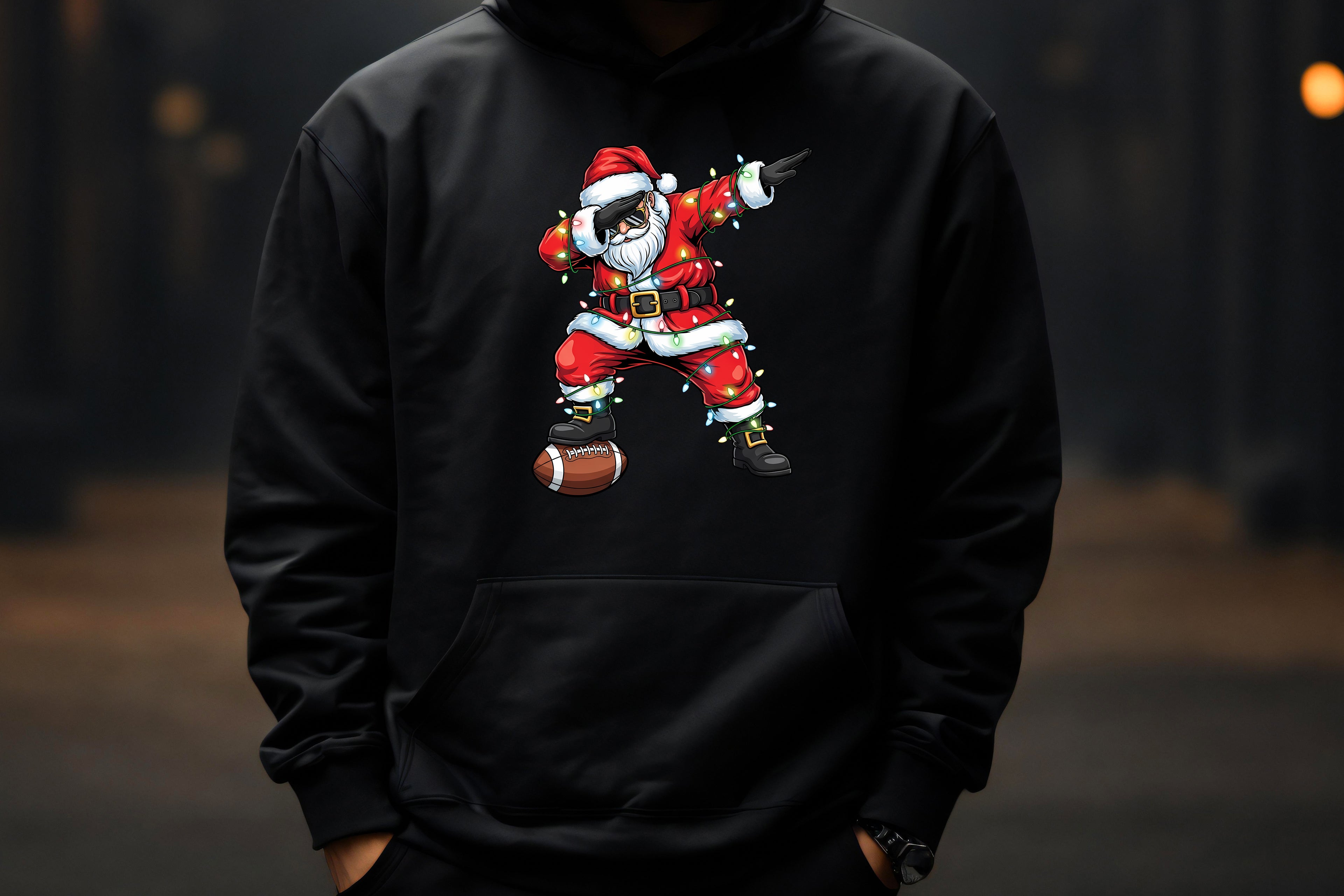 Dabbing Santa Football Hoodie