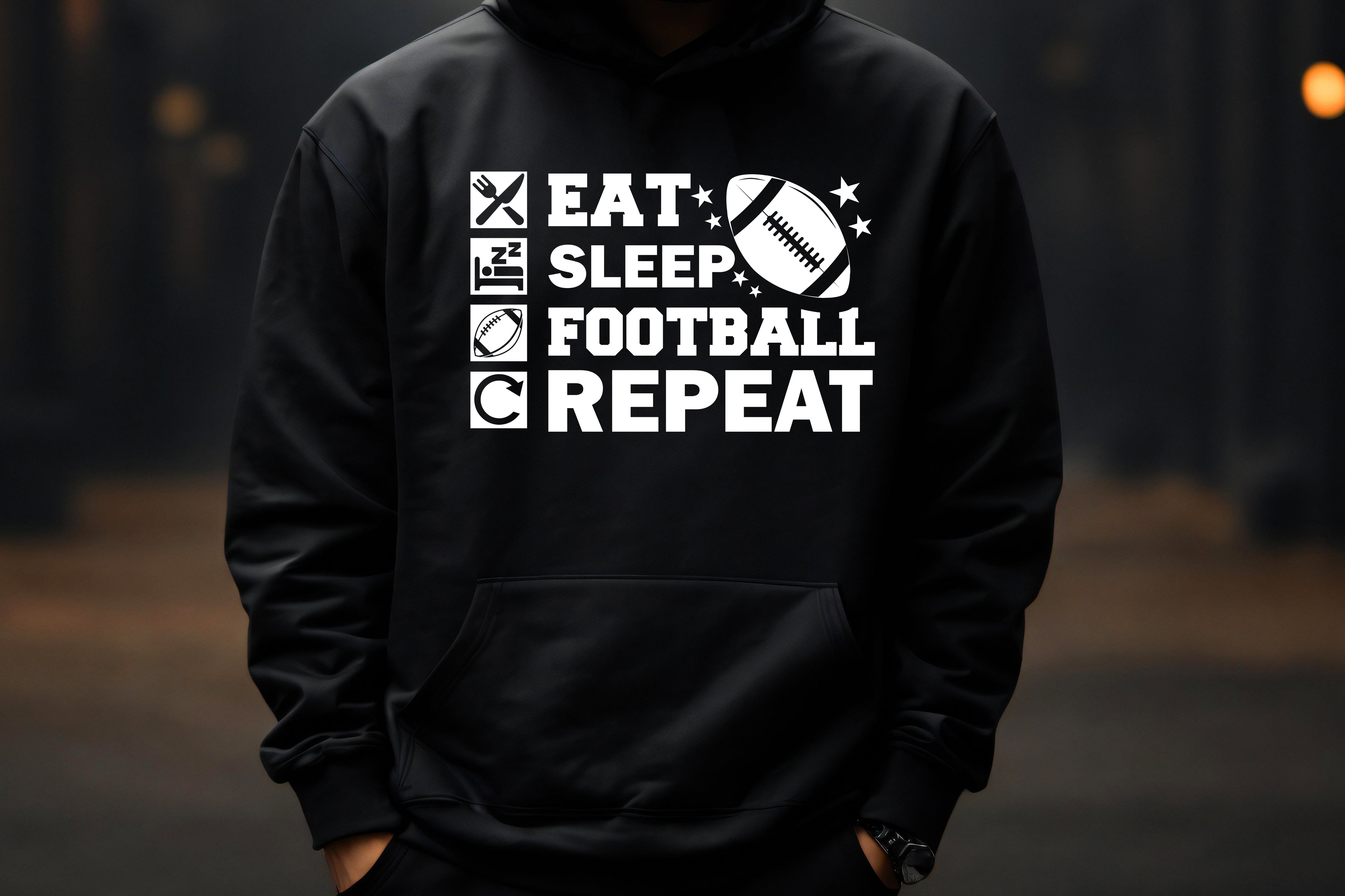 Eat Sleep Football Repeat Hoodie – Stars Edition
