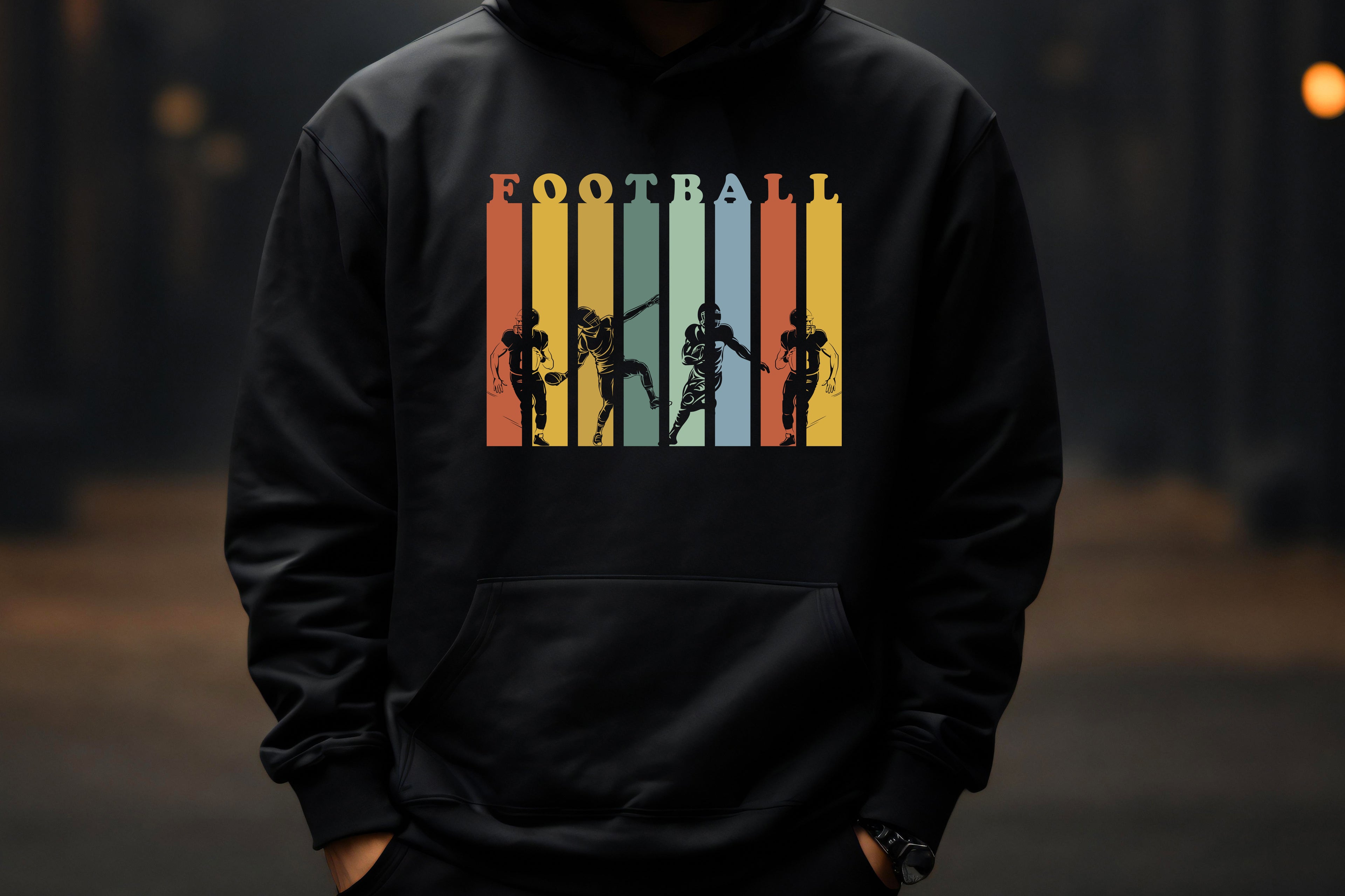 Football Retro Stripes Player Hoodie