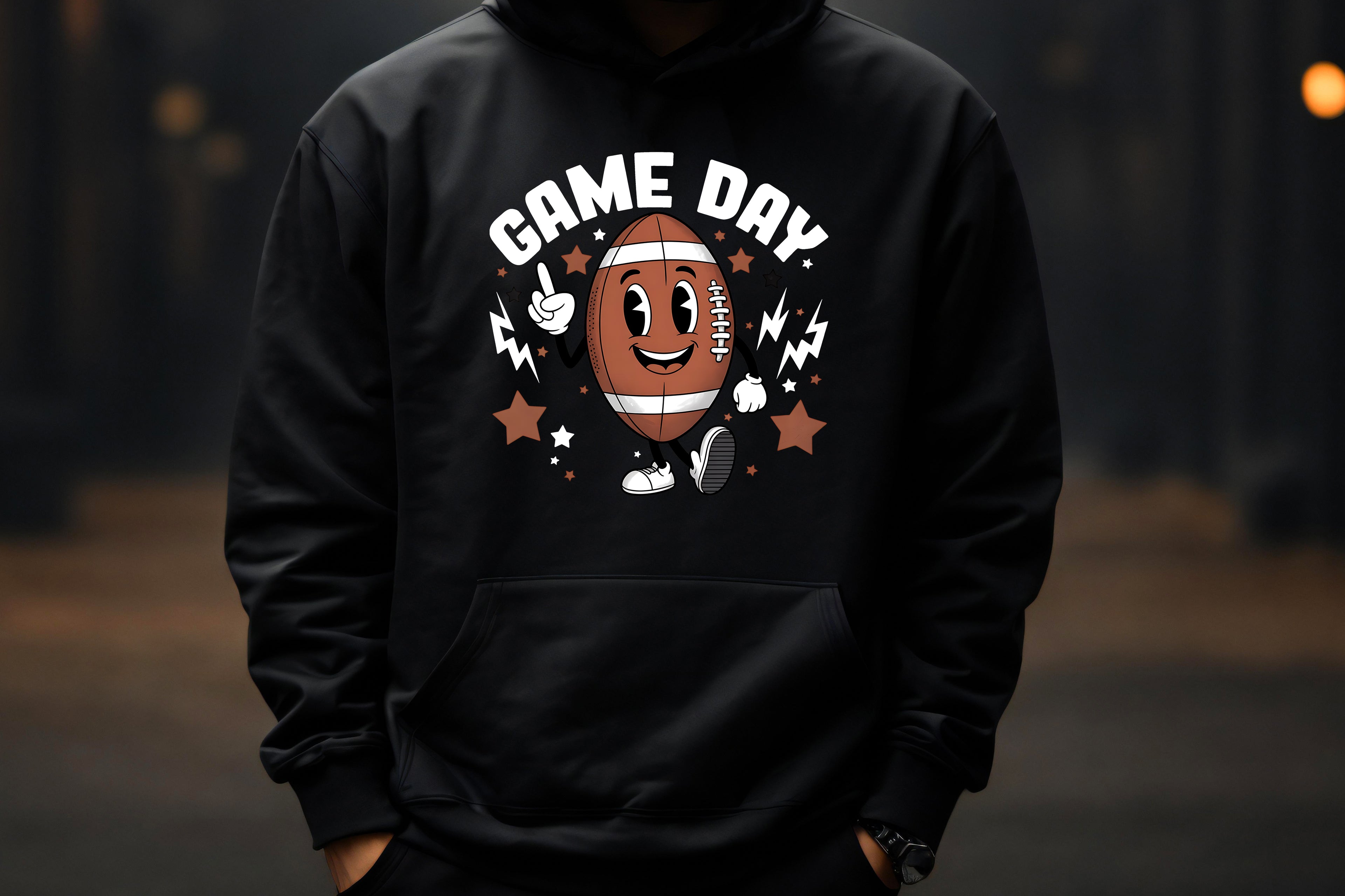 Game Day Cartoon Football Hoodie