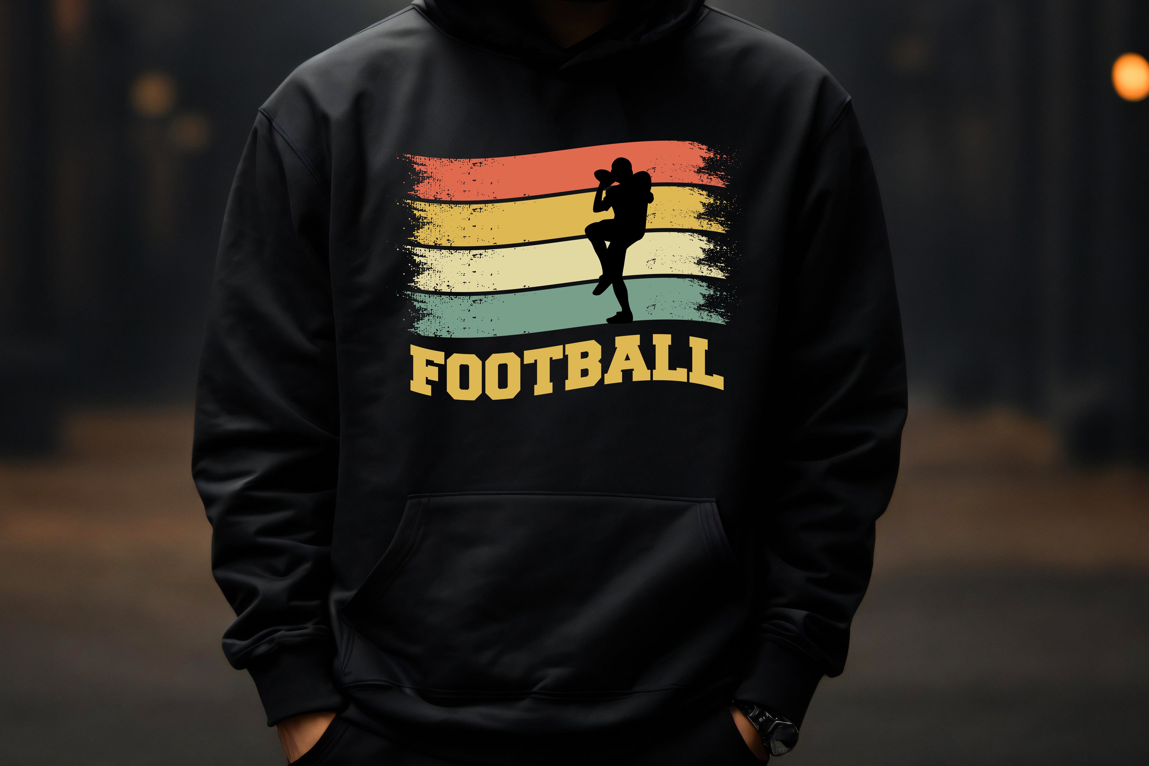 Vintage Quarterback Stripes Hoodie