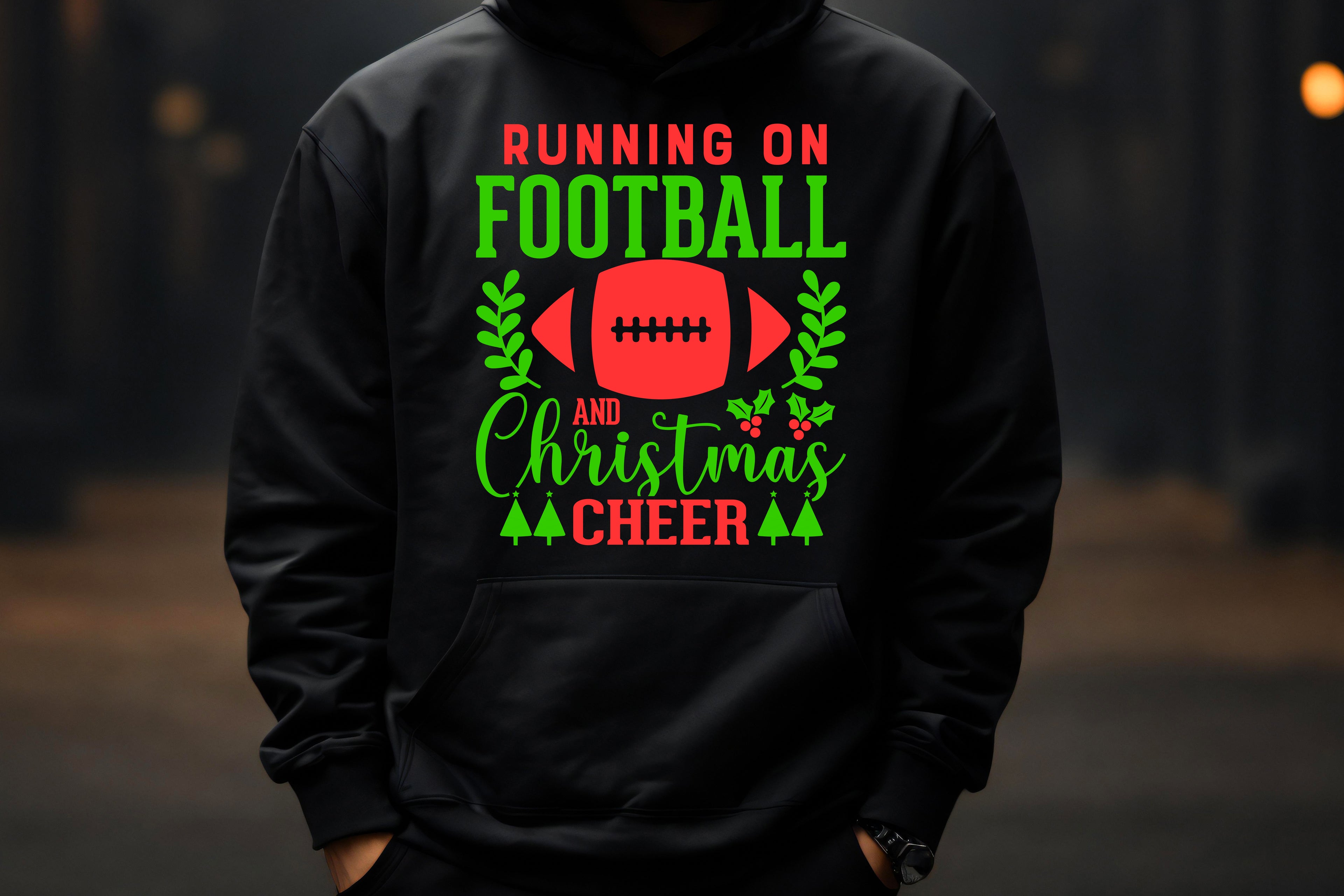 Running on Football and Christmas Cheer – Hoodie